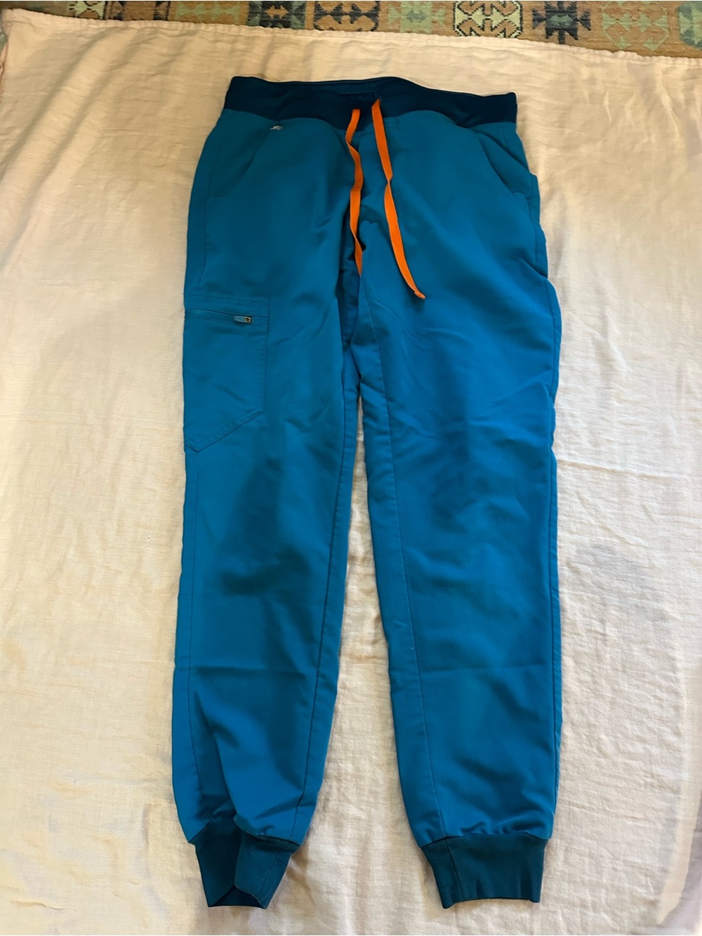 Figs Teal Drawstring Scrub Pants